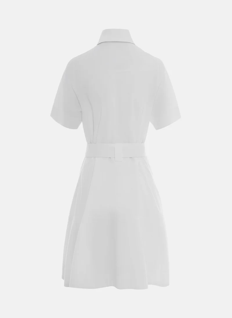 Lichi  Linen mini dress with wide belt for Women | Best Price UAE