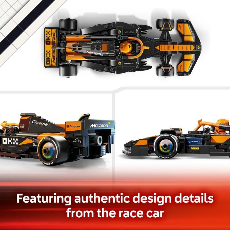 LEGO Speed Champions McLaren F1 Team MCL38 Race Car Toy with a Collectible Formula 1 Driver Minifigure - Model Kits for 10+ Year Old Boys & Girls or Adult Motorsport Fans 77251 - Image 5