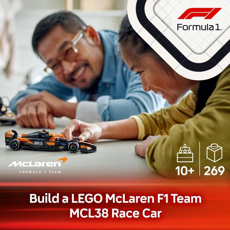 LEGO Speed Champions McLaren F1 Team MCL38 Race Car Toy with a Collectible Formula 1 Driver Minifigure - Model Kits for 10+ Year Old Boys & Girls or Adult Motorsport Fans 77251 - Image 2