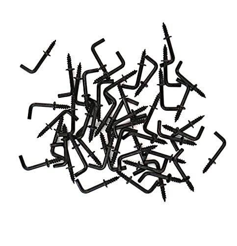 IDEALSV 100 Pcs 1/2" Black Small L Shaped Right Angle Square Bend Jewelry Hooks - Image 1