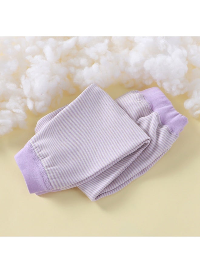 Children's Thermal Striped Loose Leggings For Boys And Girls, Thickened And Elastic For Warmth