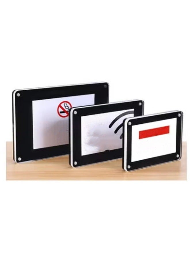 Eckek 5 Pack Acrylic Label Holder Price Tag Displays Sign Holder with 3M Tape Adhesive Wall Mount Sign Stand - Image 4