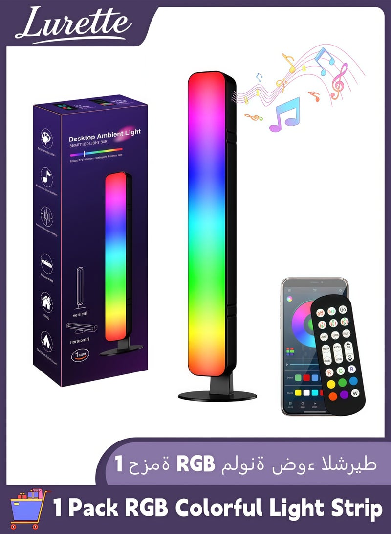 لوريت شريط إضاءة LED ذكي RGB، عبوة واحدة، 15 وضعًا ديناميكيًا، يدعم مزامنة الموسيقى، إضاءة خلفية متغيرة الألوان لتلفزيون الألعاب، 16 مليون لون، مناسب لغرف النوم وأجهزة التلفزيون ومكاتب الألعاب (جهاز تحكم عن بعد وبلوتوث) - Image 1
