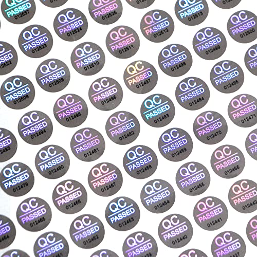 ILMBVM 2100pcs QC Passed Tamper Proof Stickers High Security Hologram Labels Warranty Void Seal with Unique Serial Number 0.4 inch - Image 1