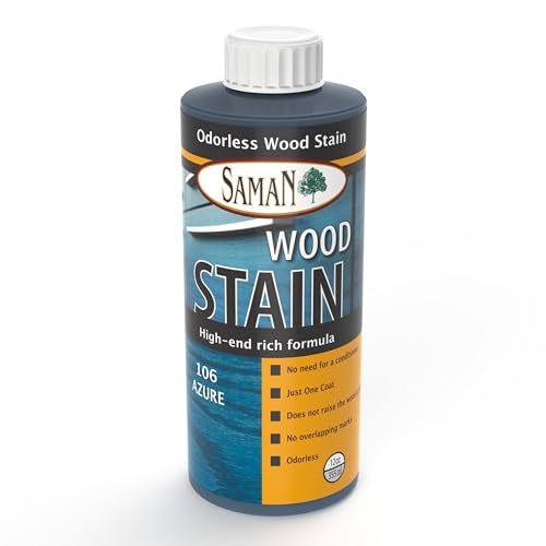SamaN Interior Water Based Wood Stain - Natural Stain for Furniture, Moldings, Wood Paneling, Cabinets (Azure TEW-106-12, 12 oz) - Image 5