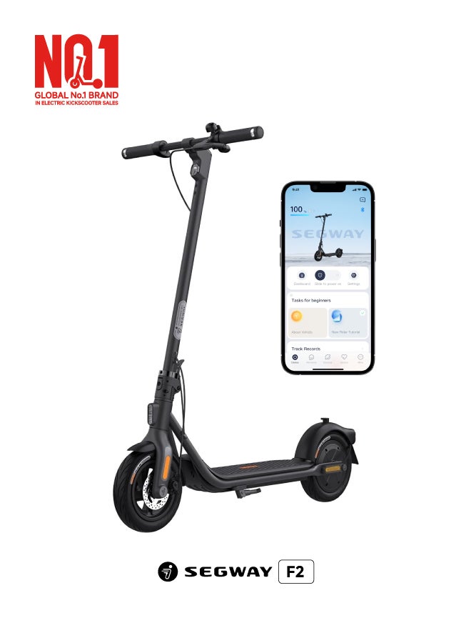 ninebot Segway F2 Electric Scooter, Three Speed Modes 25 km/h Fast Scooter, 40 km Long Range & 700W Powerful Motor, Smart App & Traction Control System, 120 kg Rider Limit Electric Scooter For Adult - Image 1
