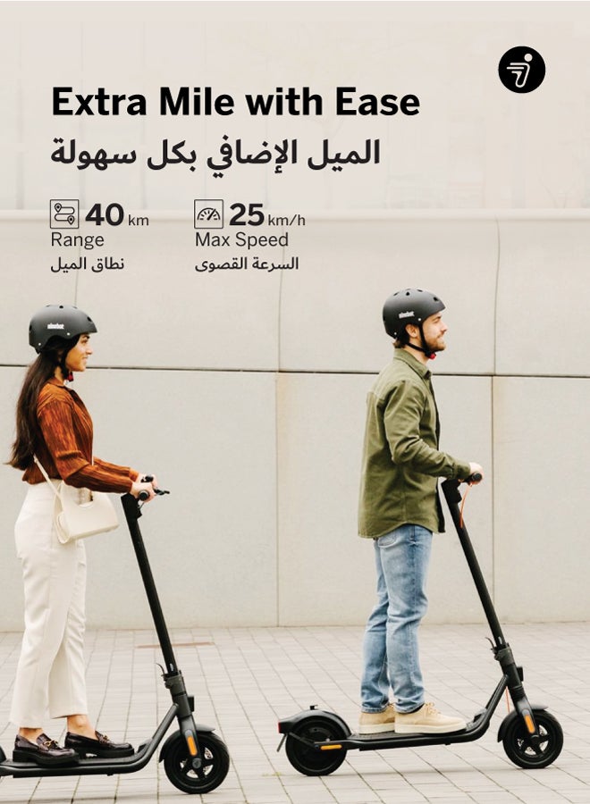 ninebot Segway F2 Electric Scooter, Three Speed Modes 25 km/h Fast Scooter, 40 km Long Range & 700W Powerful Motor, Smart App & Traction Control System, 120 kg Rider Limit Electric Scooter For Adult - Image 3