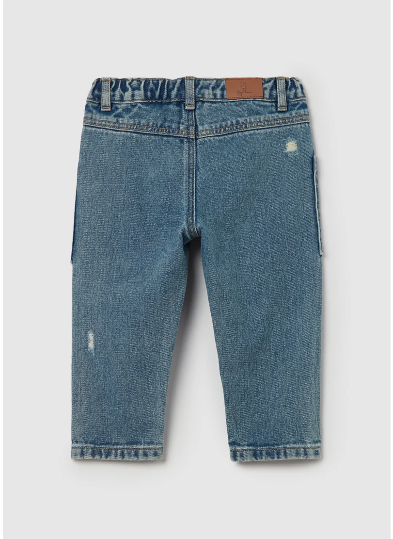 او في اس Cotton jeans with abrasions