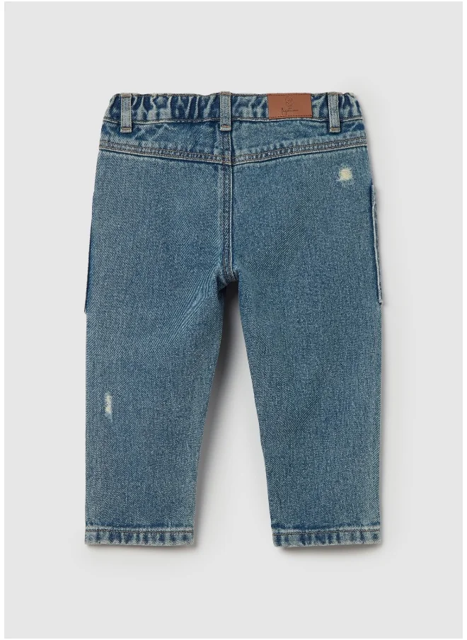 او في اس Cotton jeans with abrasions