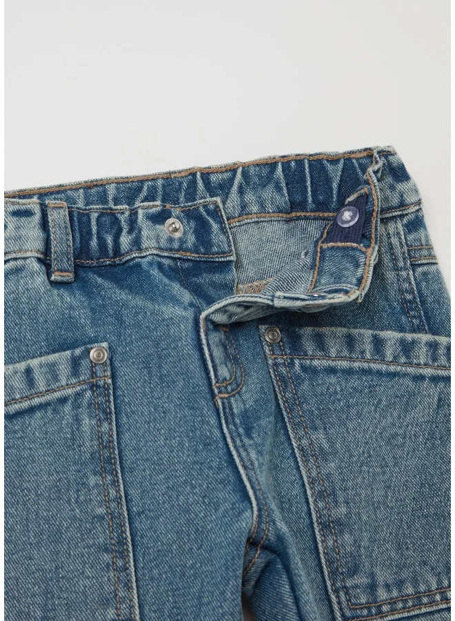او في اس Cotton jeans with abrasions