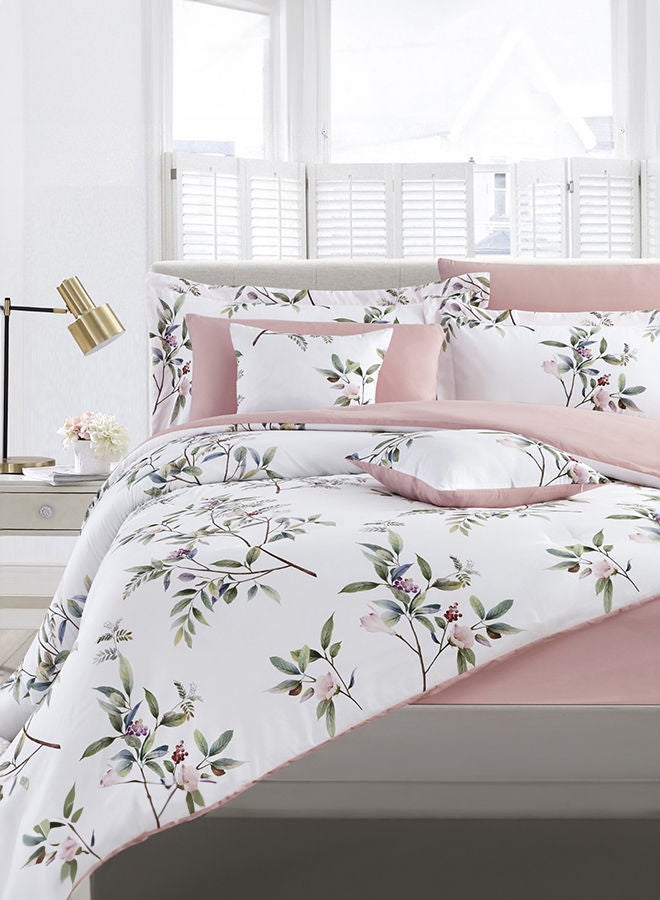 In-House Melissa | Comforter Set 8 Pieces - King - 260x240 cm - White & Rose Pink  - Image 5