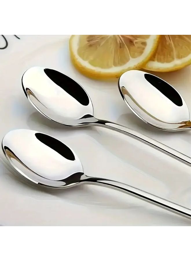 4pcs Long Handle Coffee Spoon Stainless Steel Iced Tea Spoon Ice Cream Scoop Stirring Spoon Dessert Scoop Mixing Scoop for Hotel Restaurant Tableware Back To School Valentine Day Kitchen Utensils - Image 5