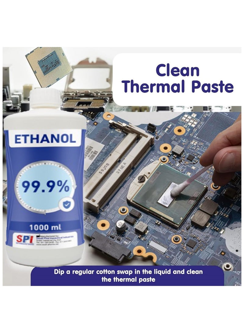 SPI SPI-IPA Ethanol Alcohol 99.9% Antiseptic, Disinfectant and Rubefacient For Quick Drying and General Disinfecting 1000 ml - Image 5