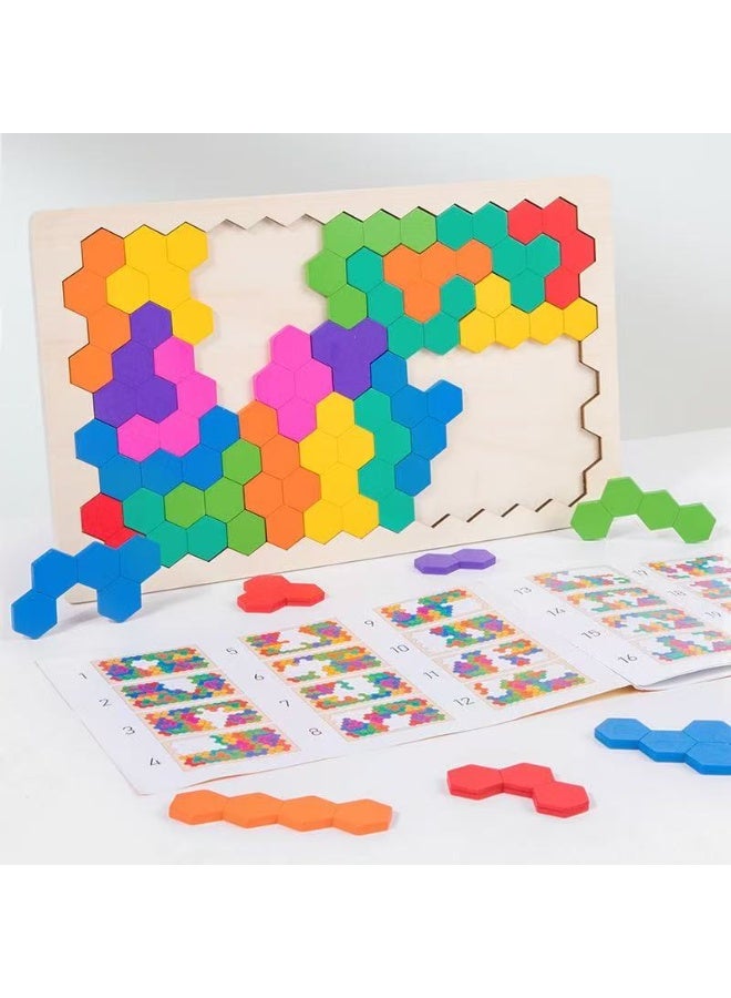 Honeycomb Wooden Puzzle Game - 120 Fun Levels! STEM Learning Toy, Colorful Brain Teaser Gift for Kids 3-8, Montessori 3D Jigsaw for Family Fun - Image 1