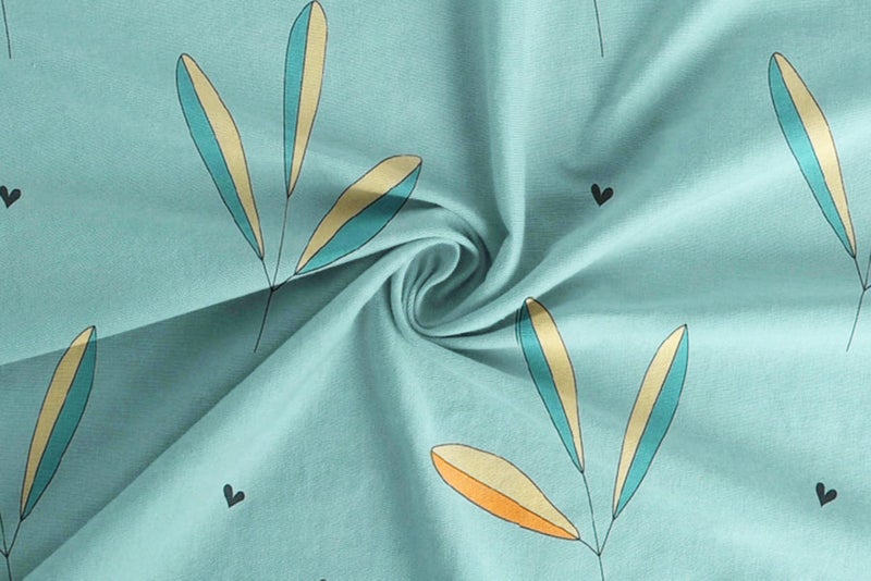 VAS COLLECTIONS Premium 3D Printed 144 TC Microfiber Double Bedsheet with 2 King Size Pillow Covers (90X90 Inches) Light Green & Aqua - Image 3