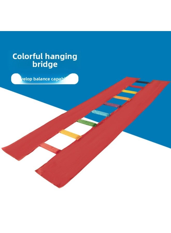 Roof Ladder Gate Bridge Colorful Suspension Bridge Kindergarten Children's Body Intelligent Teaching Toys Sensory System Training Equipment-Color:The Bridge (color Random)-Specifications:8 M