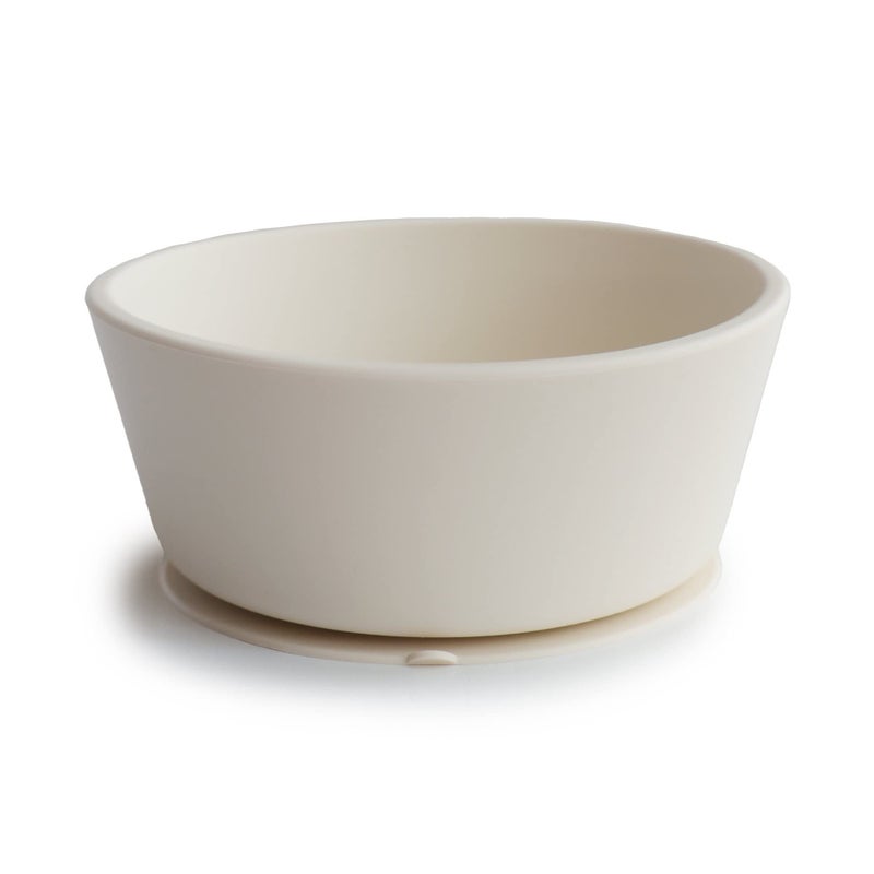 mushie Silicone Suction Bowl | BPA-Free Non-Slip Design (Ivory) - Image 1