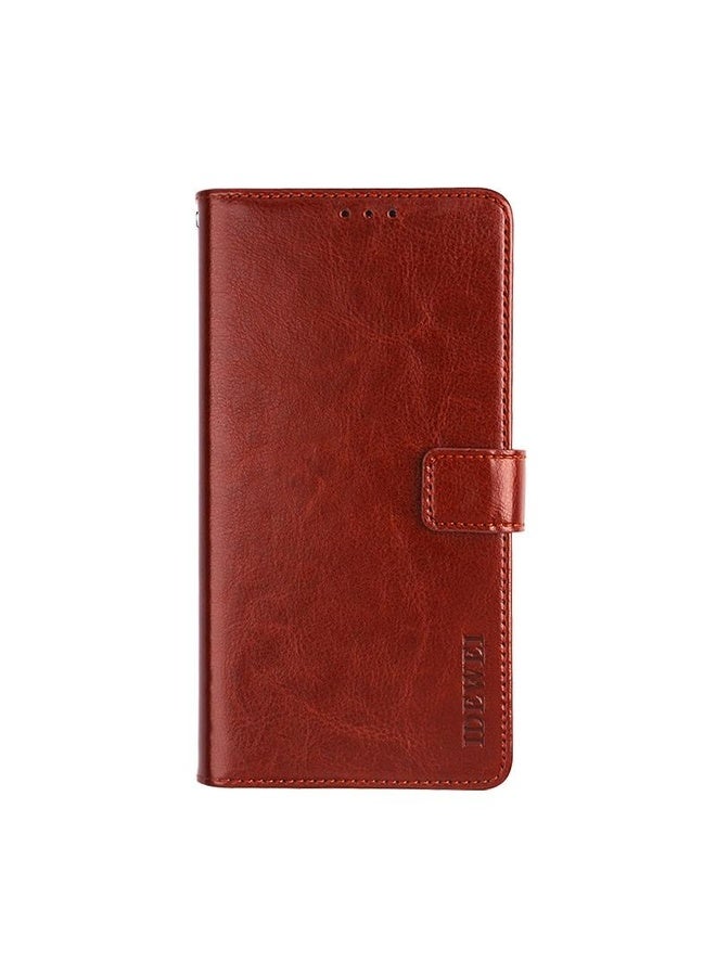 HuHa Case Cover For OPPO Reno Ace idewei Crazy Horse Texture Horizontal Flip Leather Case with Holder & Card Slots & Wallet(Brown)  - Image 2