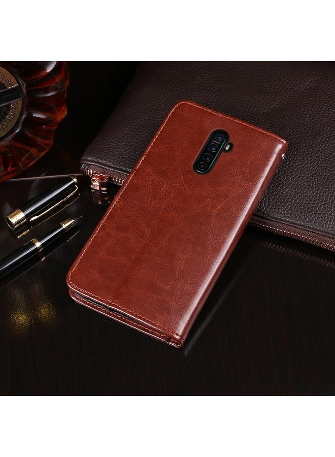 HuHa Case Cover For OPPO Reno Ace idewei Crazy Horse Texture Horizontal Flip Leather Case with Holder & Card Slots & Wallet(Brown)  - Image 3