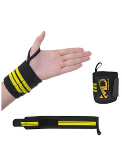 MD Wrist Support Wraps for Weightlifting, Fitness & Gym Workouts 2Pcs, Yellow  - Image 2
