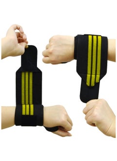 MD Wrist Support Wraps for Weightlifting, Fitness & Gym Workouts 2Pcs, Yellow  - Image 3