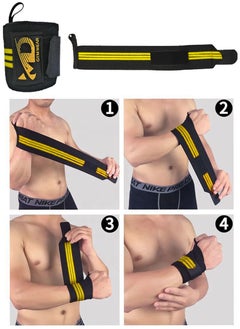 MD Wrist Support Wraps for Weightlifting, Fitness & Gym Workouts 2Pcs, Yellow  - Image 5
