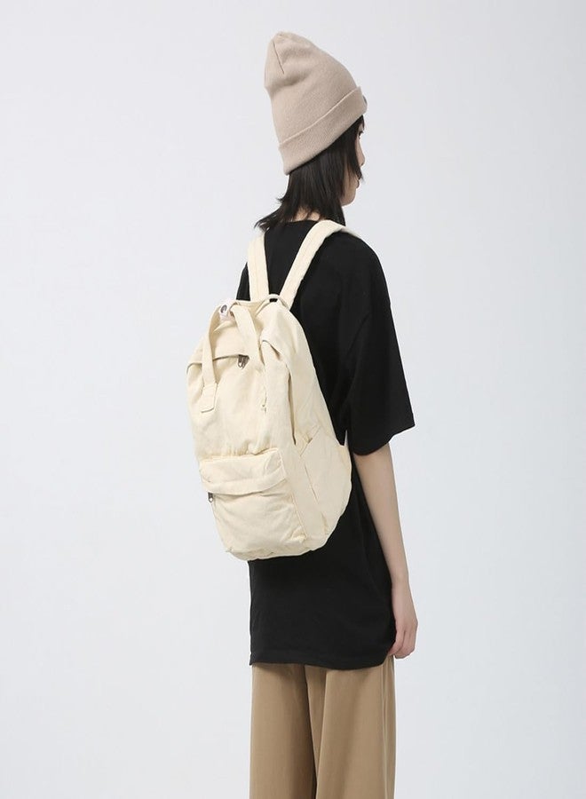 MaxxCloud Vintage Canvas Backpack Purse Tote Satchel Hiking Daypack Travel Bag Handbag Rucksack (583 beige) - Image 4