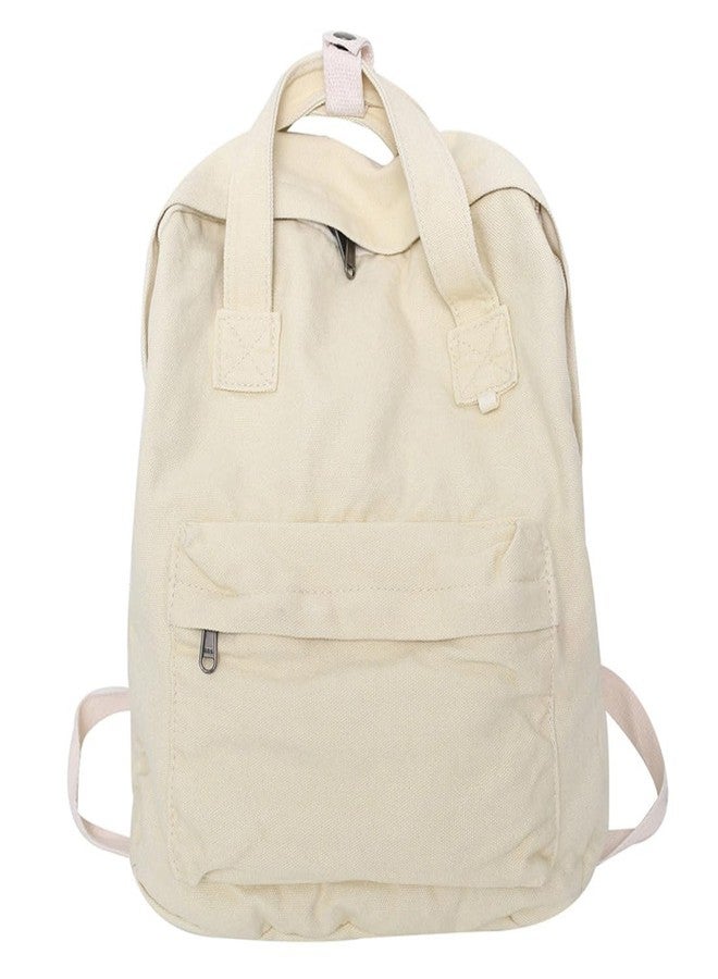 MaxxCloud Vintage Canvas Backpack Purse Tote Satchel Hiking Daypack Travel Bag Handbag Rucksack (583 beige) - Image 1