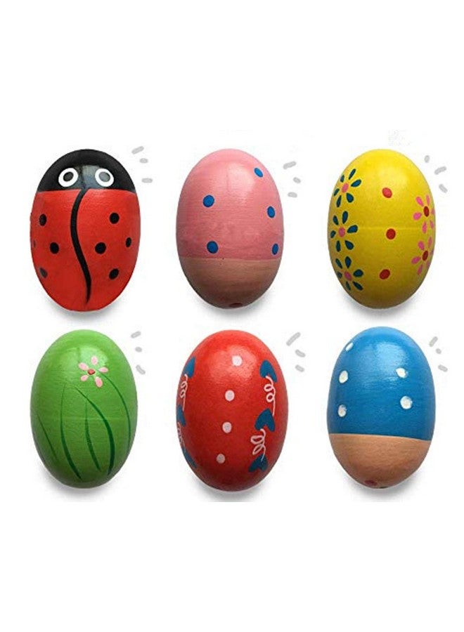 Jofan 6 Pack Wooden Percussion Musical Shake Eggs Shakers For Kids Boys Girls Toddlers Christmas Stocking Stuffers Gifts Party Favors - Image 1