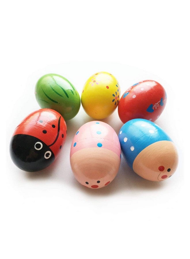 Jofan 6 Pack Wooden Percussion Musical Shake Eggs Shakers For Kids Boys Girls Toddlers Christmas Stocking Stuffers Gifts Party Favors - Image 2