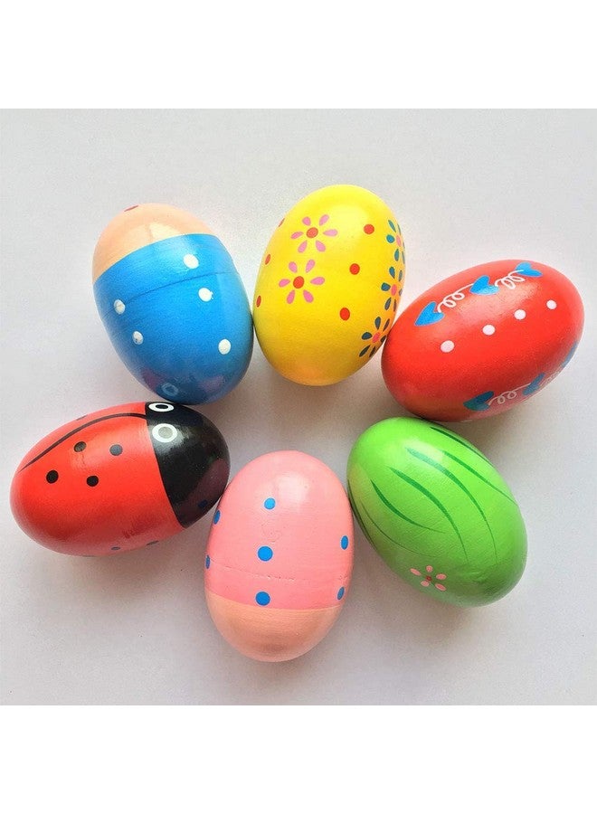 Jofan 6 Pack Wooden Percussion Musical Shake Eggs Shakers For Kids Boys Girls Toddlers Christmas Stocking Stuffers Gifts Party Favors - Image 5
