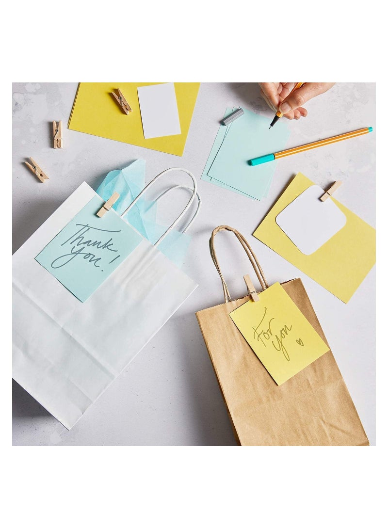 24 كيس) أكياس ورقية بيضاء مع مقابض كرافت هدايا حفلات الزفاف ، هدايا حفلات أعياد الميلاد ، المطاعم الجاهزة ، أكياس التسوق (15 × 11 × 6 (صغير) ، أبيض) - Image 3