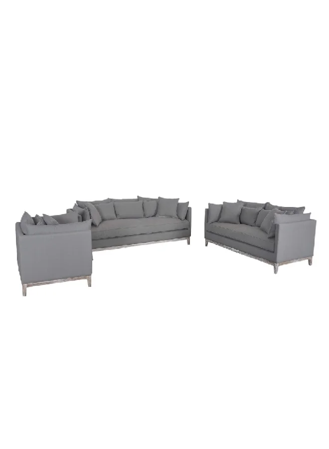 ميكاسا طقم أرائك من 3 قطع، بسعة 6 مقاعد بتصميم أنيق وحديث، باللون الرمادي RA1088 GREY 170.475 × 170.475 × 170.475 سم RA1088 - GREY.