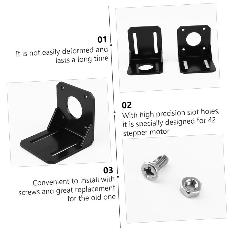 MAGICLULU 2Pcs Stepper Motor Mounting Bracket for Printers Motor Holder with Finish Easy Installation for Strong Support Printer Accessory - Image 2
