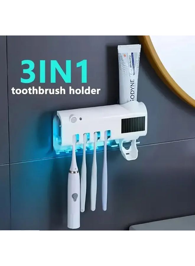 Smart Automatic Toothpaste Dispenser And USB Charging Toothbrush Holder Black - Image 1
