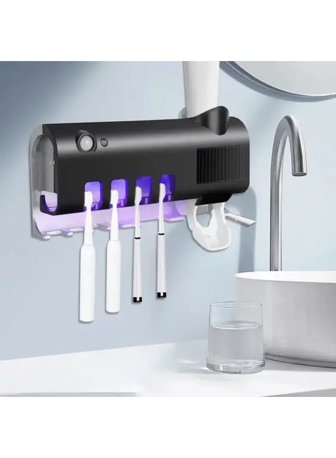 Smart Automatic Toothpaste Dispenser And USB Charging Toothbrush Holder Black - Image 2