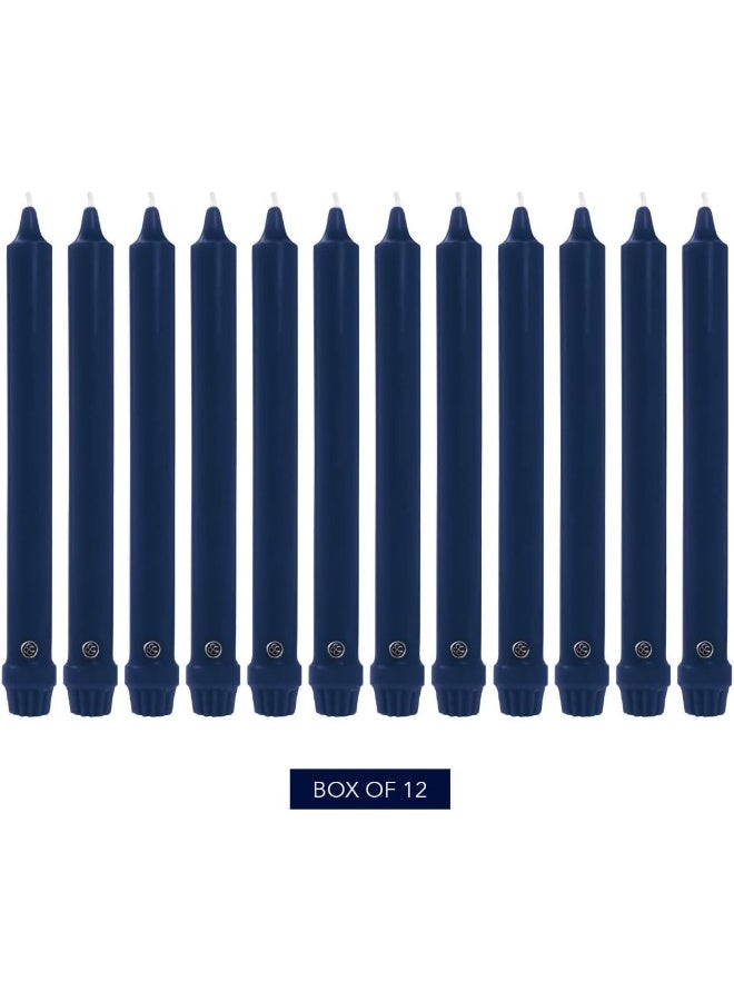 Colonial Candle Unscented Taper Candle Classic Collection Indigo 12 In Pack of 12  Up to 10 Hours Burn - Image 5