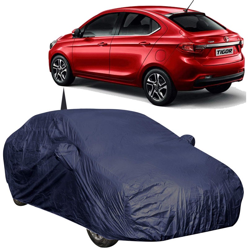 The Autostory 190 Taffeta Water Resistant Car Body Cover Compatible with Tata Tigor with Mirror & Antenna Pockets (Navy Blue) - Image 5