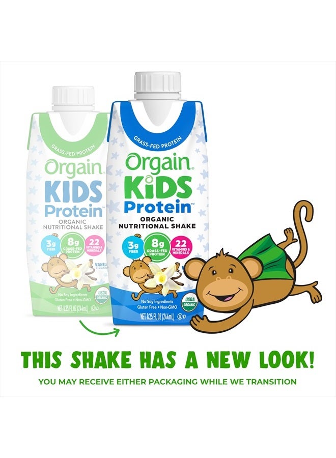 Orgain Organic Kids Nutritional Protein Shake, Vanilla, Healthy Kids Snacks, 8g Dairy Protein, 3g Fiber, 22 Vitamins & Minerals, No Soy ingredients, Gluten Free, Non-GMO, 8.25 Fl Oz (Pack of 12) - Image 3