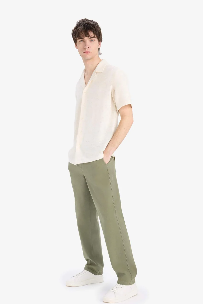 DeFacto Loose Comfortable Fit Wide Leg Summer Linen Trousers