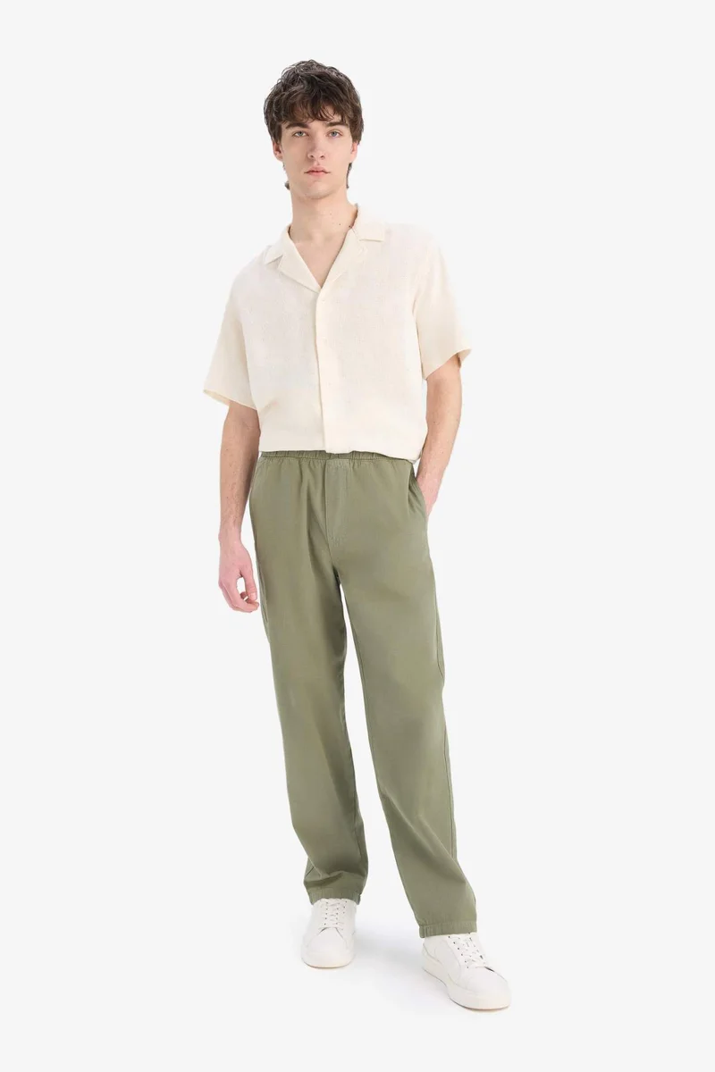 DeFacto Loose Comfortable Fit Wide Leg Summer Linen Trousers