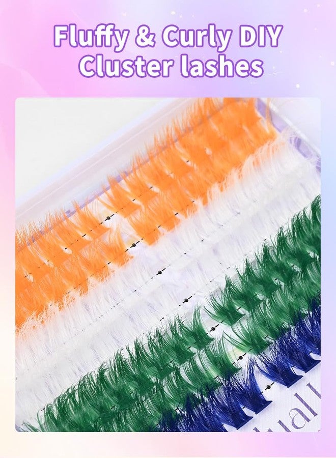 LASGOOS 3D Colored Lash Clusters Extension 224 Pcs 7 Mixed Colors Faux Mink Fluffy Volume Individual Lashes 9-16mm Soft Natural Long Reusable DIY Eyelash Extensions for Daily & Party Makeup LASGOOS - Image 4