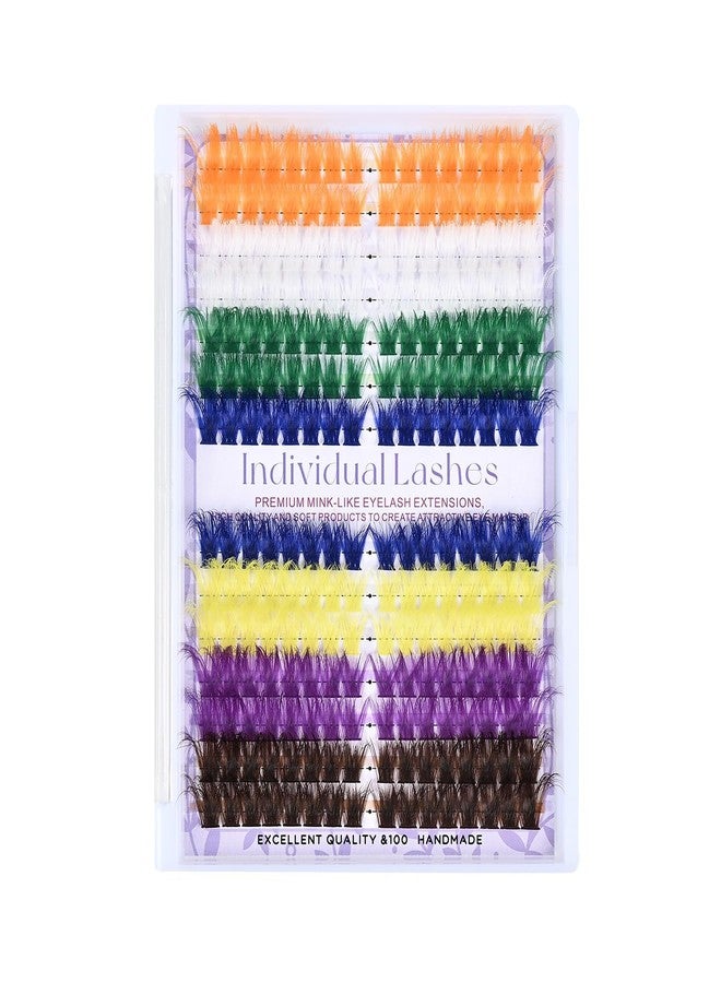 LASGOOS 3D Colored Lash Clusters Extension 224 Pcs 7 Mixed Colors Faux Mink Fluffy Volume Individual Lashes 9-16mm Soft Natural Long Reusable DIY Eyelash Extensions for Daily & Party Makeup LASGOOS - Image 1