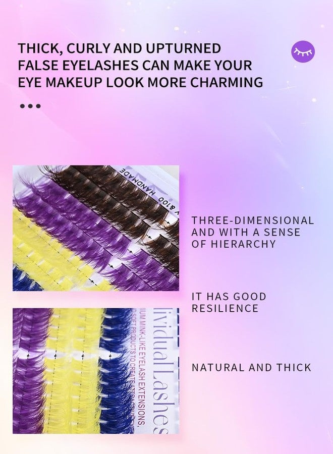 LASGOOS 3D Colored Lash Clusters Extension 224 Pcs 7 Mixed Colors Faux Mink Fluffy Volume Individual Lashes 9-16mm Soft Natural Long Reusable DIY Eyelash Extensions for Daily & Party Makeup LASGOOS - Image 5