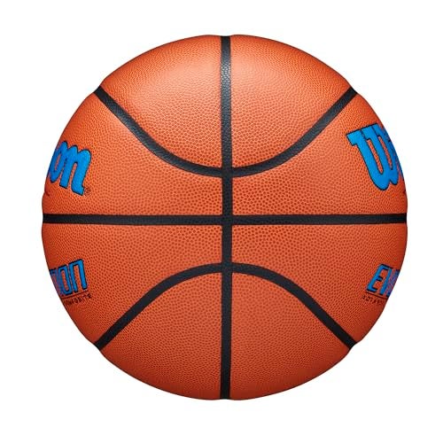 WILSON Evolution Indoor Game Basketball, Royal, Scarlet, Size 6 - 28.5" - Image 3