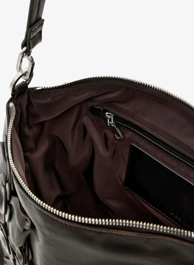 DESIGUAL Brown Medium Bag With Flower Appliqués for Women | Best Price UAE