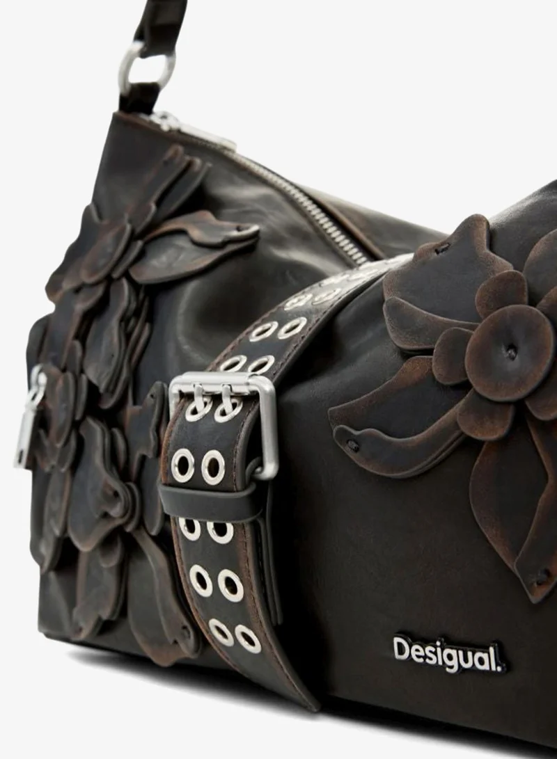 DESIGUAL Brown Medium Bag With Flower Appliqués for Women | Best Price UAE