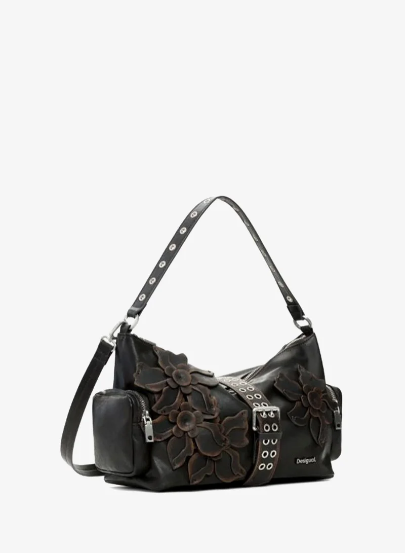 DESIGUAL Brown Medium Bag With Flower Appliqués for Women | Best Price UAE