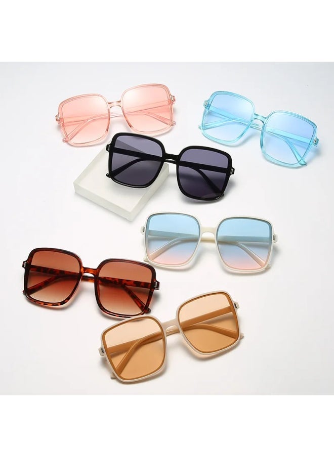 Generic - 2024 New Gradient Sunglasses Female Ins Big Box Fashion Retro Square Sunglasses for Women Trendy Gafas De Sol Mujer-Lenses Color:Pink - Image 1