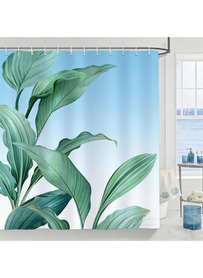Plaid Waterproof Shower Curtain, Mildew-resistant Bathroom Shower Parion Curtain